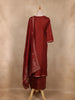 Maroon Floral Embroidered Silk Salwar Suit with Dupatta