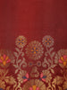 Maroon Floral Embroidered Silk Salwar Suit with Dupatta