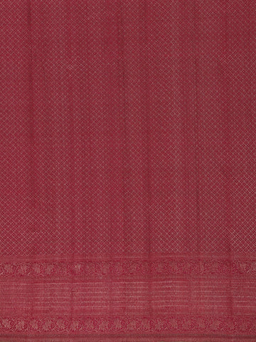 Maroon Floral Jaal Woven Pure Kanchipuram Silk Saree With Zari Border - Diadem