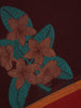 Maroon Floral Motif Design Cotton Saree - Diadem