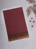 Maroon Floral Motif Printed Karishma Cotton Saree with Contrast Green Floral Border