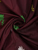 Maroon Floral Motif Woven Kanchipuram Silk Saree