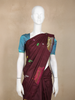 Maroon Floral Motif Woven Kanchipuram Silk Saree
