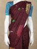 Maroon Floral Motif Woven Kanchipuram Silk Saree
