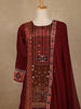 Maroon Floral Print Synthetic Palazzo Salwar Suit - Diadem