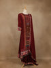 Maroon Floral Print Synthetic Palazzo Salwar Suit - Diadem
