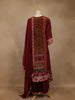 Maroon Floral Print Synthetic Palazzo Salwar Suit - Diadem