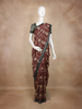 Maroon Floral Printed Chanderi Cotton Saree with Teal Zari Border