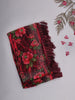 Maroon Floral Printed Chiffon Saree with Stone Embellished Border