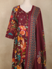 Maroon Floral Printed Cotton Anarkali Salwar Suit with Printed Dupatta