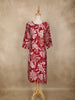 Maroon Floral Printed Cotton Kurti