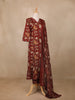 Maroon Floral Printed Cotton Salwar Suit