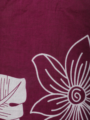 Maroon Floral Printed Cotton Salwar Suit - Diadem