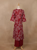 Maroon Floral Printed Cotton Salwar Suit - Diadem