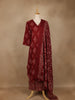 Maroon Floral Printed Cotton Salwar Suit with Dupatta - Diadem