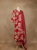 Red Floral Printed Cotton Salwar Suit with Dupatta - Diadem