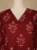 Maroon Floral Printed Cotton Salwar Suit with Dupatta - Diadem