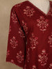 Maroon Floral Printed Cotton Salwar Suit with Dupatta - Diadem