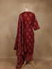 Maroon Floral Printed Cotton Salwar Suit with Dupatta - Diadem