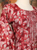 Maroon Floral Printed Cotton Salwar Suit with Embroidered Yoke