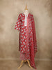 Maroon Floral Printed Cotton Salwar Suit with Printed Dupatta