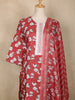 Maroon Floral Printed Cotton Salwar Suit with Printed Dupatta