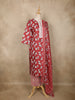 Maroon Floral Printed Cotton Salwar Suit with Printed Dupatta