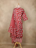 Maroon Floral Printed Cotton Salwar Suit with Printed Dupatta