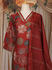 Maroon Floral Printed Cotton Straight Cut Salwar Suit