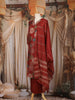 Maroon Floral Printed Cotton Straight Cut Salwar Suit