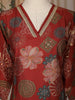 Maroon Floral Printed Cotton Straight Cut Salwar Suit
