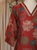 Maroon Floral Printed Cotton Straight Cut Salwar Suit