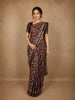 Maroon Floral Printed Design Chanderi Cotton Saree with Contrast Zari Border