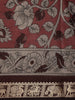 Maroon Floral Printed Design Chanderi Cotton Saree with Contrast Zari Border