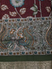 Maroon Floral Printed Design Chanderi Cotton Saree with Contrast Zari Border