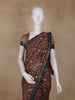 Maroon Floral Printed Design Chanderi Cotton Saree with Contrast Zari Border