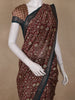 Maroon Floral Printed Design Chanderi Cotton Saree with Contrast Zari Border