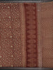 Maroon Floral Printed Design Chanderi Cotton Saree with Contrast Zari Border