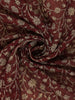 Maroon Floral Printed Design Chanderi Cotton Saree with Contrast Zari Border