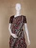 Maroon Floral Printed Design Chanderi Cotton Saree with Contrast Zari Border