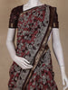 Maroon Floral Printed Design Chanderi Cotton Saree with Contrast Zari Border