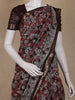 Maroon Floral Printed Design Chanderi Cotton Saree with Contrast Zari Border