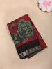 Maroon Floral Printed Design Chanderi Cotton Saree with Contrast Zari Woven Border