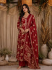 Maroon Floral Printed Design Cotton Anarkali Salwar Suit