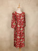 Maroon Floral Printed Design Cotton Kurti