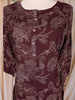 Maroon Floral Printed Design Cotton Kurti