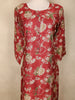 Maroon Floral Printed Design Cotton Kurti