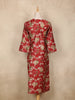 Maroon Floral Printed Design Cotton Kurti