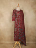 Maroon Floral Printed Design Cotton Straight Cut Salwar Suit with Dupatta