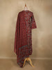Maroon Floral Printed Design Cotton Straight Cut Salwar Suit with Dupatta
